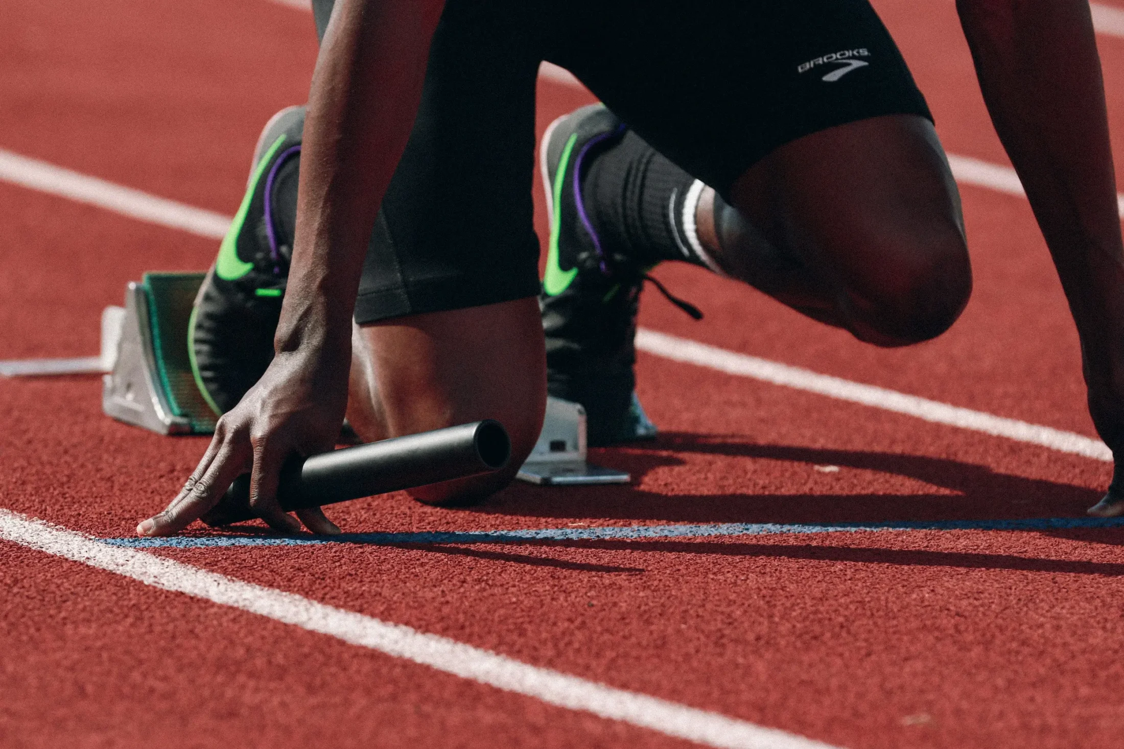 Runner positioned at the starting line